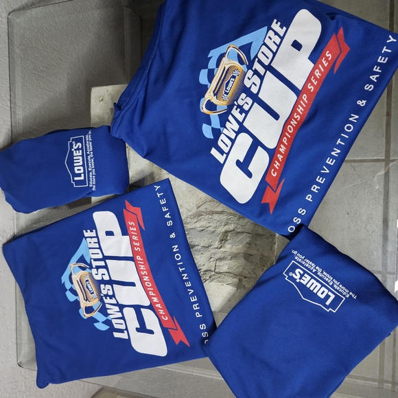 (4) 2XL Lowe’s Store Cup Loss Prevention Safety & Hazmat 100% Poly Shirt LOT XXL - Picture 1 of 9